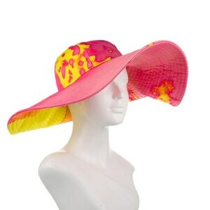 MSGM Vibrant Pink and Yellow Floral Hat